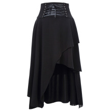 Belle Poque Women's Black Vintage Retro Gothic Style Irregular Skirt 37" BP000344-1